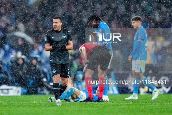 Pedro of SS Lazio celebrates during the serie Serie A Enilive match between SSC Napoli and SS Lazio at Stadio Diego Armando Maradona on Dece...