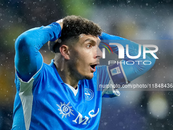 Giovanni Di Lorenzo of SSC Napoli reacts during the serie Serie A Enilive match between SSC Napoli and SS Lazio at Stadio Diego Armando Mara...