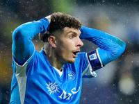 Giovanni Di Lorenzo of SSC Napoli reacts during the serie Serie A Enilive match between SSC Napoli and SS Lazio at Stadio Diego Armando Mara...