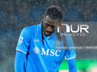 Andre-Frank Zambo Anguissa of SSC Napoli looks dejected during the serie Serie A Enilive match between SSC Napoli and SS Lazio at Stadio Die...