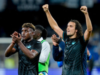 Matteo Guendouzi of SS Lazio and Fisayo Dele-Bashiru of SS Lazio celebrate the victory ng the serie Serie A Enilive match between SSC Napoli...