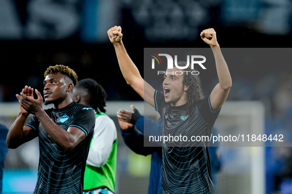 Matteo Guendouzi of SS Lazio celebrates the victory during the serie Serie A Enilive match between SSC Napoli and SS Lazio at Stadio Diego A...