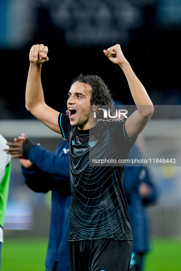 Matteo Guendouzi of SS Lazio celebrates the victory during the serie Serie A Enilive match between SSC Napoli and SS Lazio at Stadio Diego A...