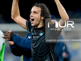 Matteo Guendouzi of SS Lazio celebrates the victory during the serie Serie A Enilive match between SSC Napoli and SS Lazio at Stadio Diego A...