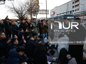 Colonel Kim Hyun-tae, Commander of the 707th Special Mission Group, holds a press conference in front of the Defense Convention Center in Yo...