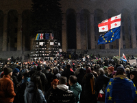 Anti-government protesters rally outside the parliament for an eleventh consecutive day of mass demonstrations against the government's post...