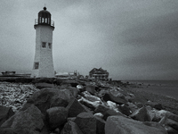 The Bates Lighthouse in Scituate greets a new day with the first snowfall of the year. (