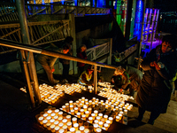 To commemorate World Candle Day, around 18,000 candles are lit in Nijmegen, The Netherlands, on December 8, 2024, to remember all deceased c...