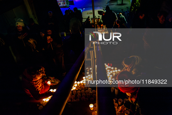 To commemorate World Candle Day, around 18,000 candles are lit in Nijmegen, The Netherlands, on December 8, 2024, to remember all deceased c...