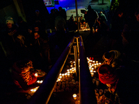 To commemorate World Candle Day, around 18,000 candles are lit in Nijmegen, The Netherlands, on December 8, 2024, to remember all deceased c...