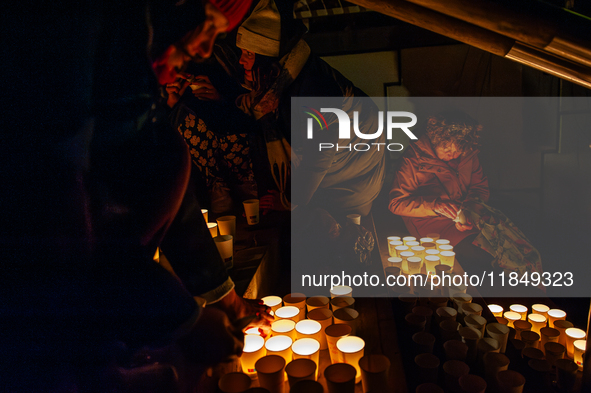 To commemorate World Candle Day, around 18,000 candles are lit in Nijmegen, The Netherlands, on December 8, 2024, to remember all deceased c...