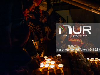 To commemorate World Candle Day, around 18,000 candles are lit in Nijmegen, The Netherlands, on December 8, 2024, to remember all deceased c...