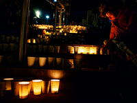 To commemorate World Candle Day, around 18,000 candles are lit in Nijmegen, The Netherlands, on December 8, 2024, to remember all deceased c...