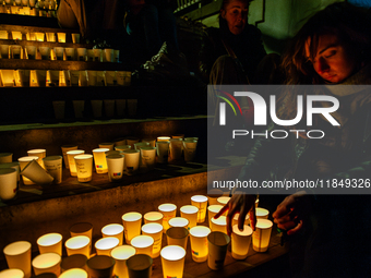 To commemorate World Candle Day, around 18,000 candles are lit in Nijmegen, The Netherlands, on December 8, 2024, to remember all deceased c...