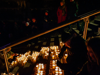 To commemorate World Candle Day, around 18,000 candles are lit in Nijmegen, The Netherlands, on December 8, 2024, to remember all deceased c...