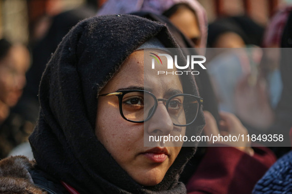 A student of Bachelor of Medicine and Bachelor of Surgery (MBBS) observes during a protest against excessive reservation in competitive exam...