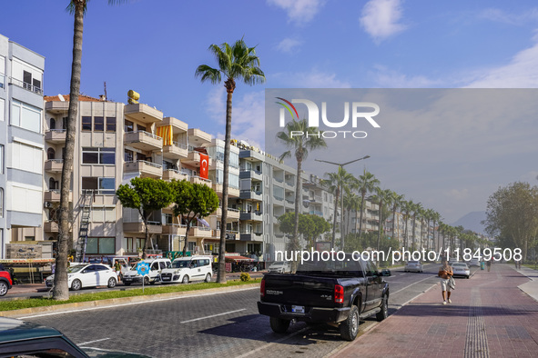 A general view of the road traffic is seen in Alanya, Turkey, on November 3, 2024 