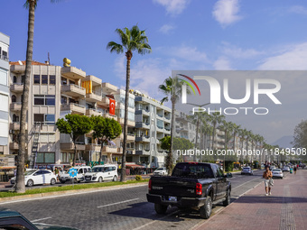 A general view of the road traffic is seen in Alanya, Turkey, on November 3, 2024 (