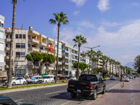 A general view of the road traffic is seen in Alanya, Turkey, on November 3, 2024 (