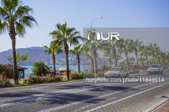 A general view of the road traffic is seen in Alanya, Turkey, on November 3, 2024 