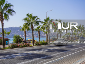 A general view of the road traffic is seen in Alanya, Turkey, on November 3, 2024 (