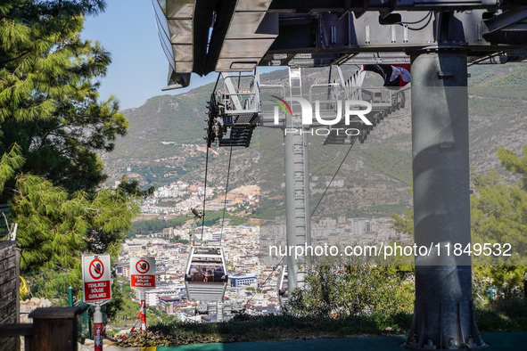 A cable car station is seen in Alanya, Turkey, on November 5, 2024. 