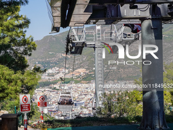 A cable car station is seen in Alanya, Turkey, on November 5, 2024. (