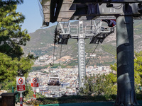 A cable car station is seen in Alanya, Turkey, on November 5, 2024. (