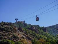 A cable car station is seen in Alanya, Turkey, on November 5, 2024. (