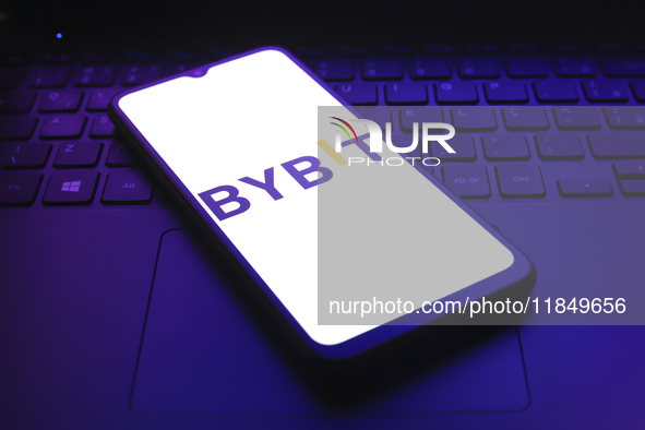 The logo of the cryptocurrency exchange Bybit appears on the screen of a smartphone in Reno, United States, on December 9, 2024. 