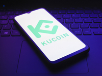 The logo of the cryptocurrency exchange KuCoin appears on the screen of a smartphone in Reno, United States, on December 9, 2024. (