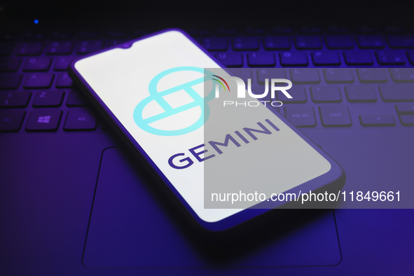 The logo of the cryptocurrency exchange Gemini Trust appears on the screen of a smartphone in Reno, United States, on December 9, 2024. 