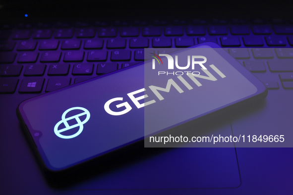 The logo of the cryptocurrency exchange Gemini Trust appears on the screen of a smartphone in Reno, United States, on December 9, 2024. 