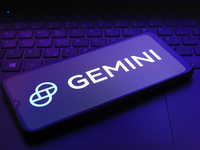 The logo of the cryptocurrency exchange Gemini Trust appears on the screen of a smartphone in Reno, United States, on December 9, 2024. (