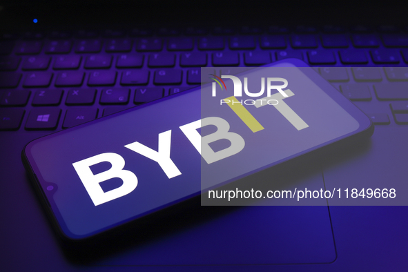 The logo of the cryptocurrency exchange Bybit appears on the screen of a smartphone in Reno, United States, on December 9, 2024. 