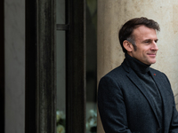 French President Emmanuel Macron receives the President of Guinea Bissau, Umaro Sissoco Embalo, at the Elysee Palace in Paris, France, on De...