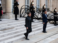 French President Emmanuel Macron receives the President of Guinea Bissau, Umaro Sissoco Embalo, at the Elysee Palace in Paris, France, on De...