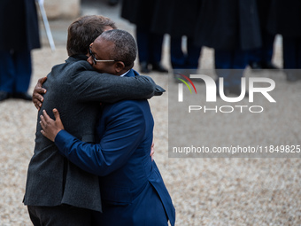 French President Emmanuel Macron receives the President of Guinea Bissau, Umaro Sissoco Embalo, at the Elysee Palace in Paris, France, on De...