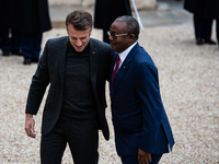 French President Emmanuel Macron receives the President of Guinea Bissau, Umaro Sissoco Embalo, at the Elysee Palace in Paris, France, on De...