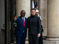 French President Emmanuel Macron receives the President of Guinea Bissau, Umaro Sissoco Embalo, at the Elysee Palace in Paris, France, on De...