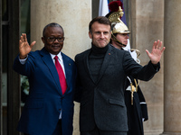 French President Emmanuel Macron receives the President of Guinea Bissau, Umaro Sissoco Embalo, at the Elysee Palace in Paris, France, on De...