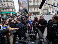 In Paris, France, on September 12, 2024, Cyrielle Chatelain, President of the Ecologistes at the National Assembly, Marine Tondelier, Nation...