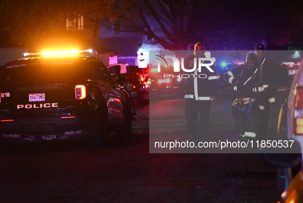 A 34-year-old man sustains injuries in a shooting in Paterson, New Jersey, United States, on December 9, 2024. Passaic County Prosecutor Cam...