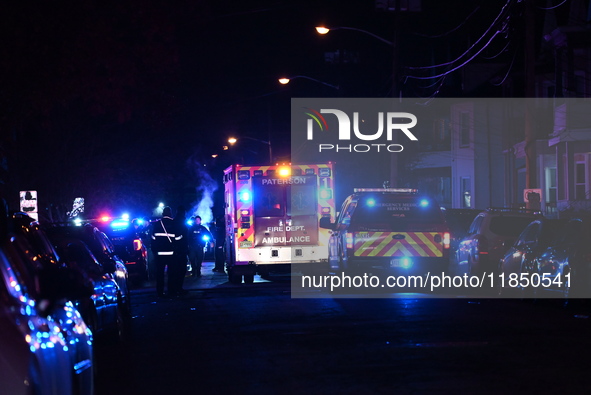 A 34-year-old man sustains injuries in a shooting in Paterson, New Jersey, United States, on December 9, 2024. Passaic County Prosecutor Cam...