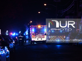 A 34-year-old man sustains injuries in a shooting in Paterson, New Jersey, United States, on December 9, 2024. Passaic County Prosecutor Cam...