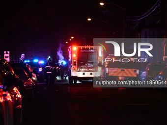 A 34-year-old man sustains injuries in a shooting in Paterson, New Jersey, United States, on December 9, 2024. Passaic County Prosecutor Cam...