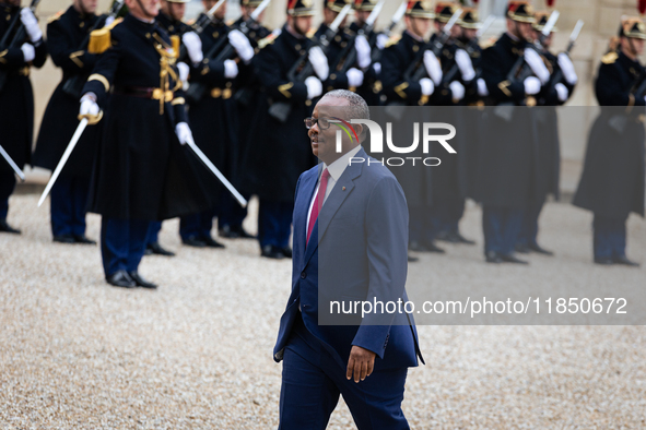 The President of Guinea-Bissau, Umaro Sissoco Embalo, arrives at the Elysee Palace in Paris, France, on September 12, 2024, to meet with the...