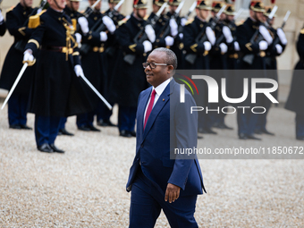 The President of Guinea-Bissau, Umaro Sissoco Embalo, arrives at the Elysee Palace in Paris, France, on September 12, 2024, to meet with the...