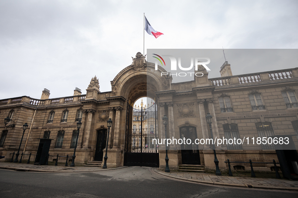 An exterior view of the Elysee Palace in Paris, France, on September 12, 2024, during the bilateral meeting between French President Emmanue...