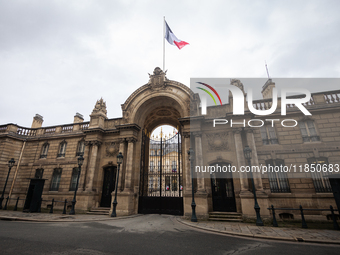 An exterior view of the Elysee Palace in Paris, France, on September 12, 2024, during the bilateral meeting between French President Emmanue...